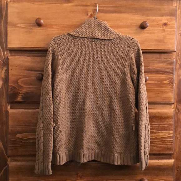 Talbots knitted cardigan size M Tan color - Picture 2 of 4